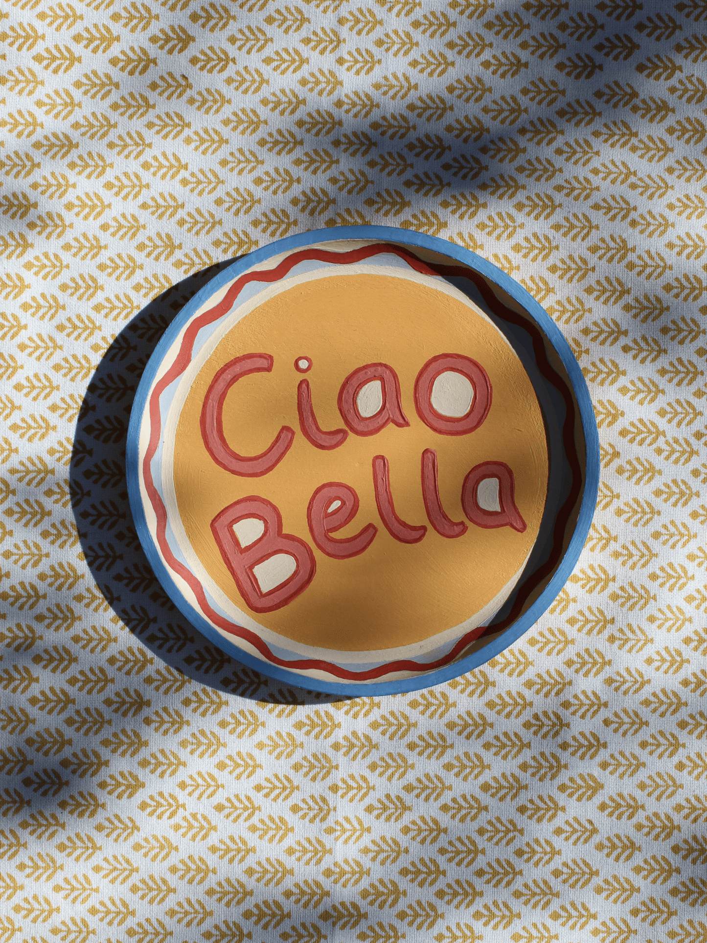 Ciao Bella, a hand - painted wooden wall plate - Casa Olivia Homeware