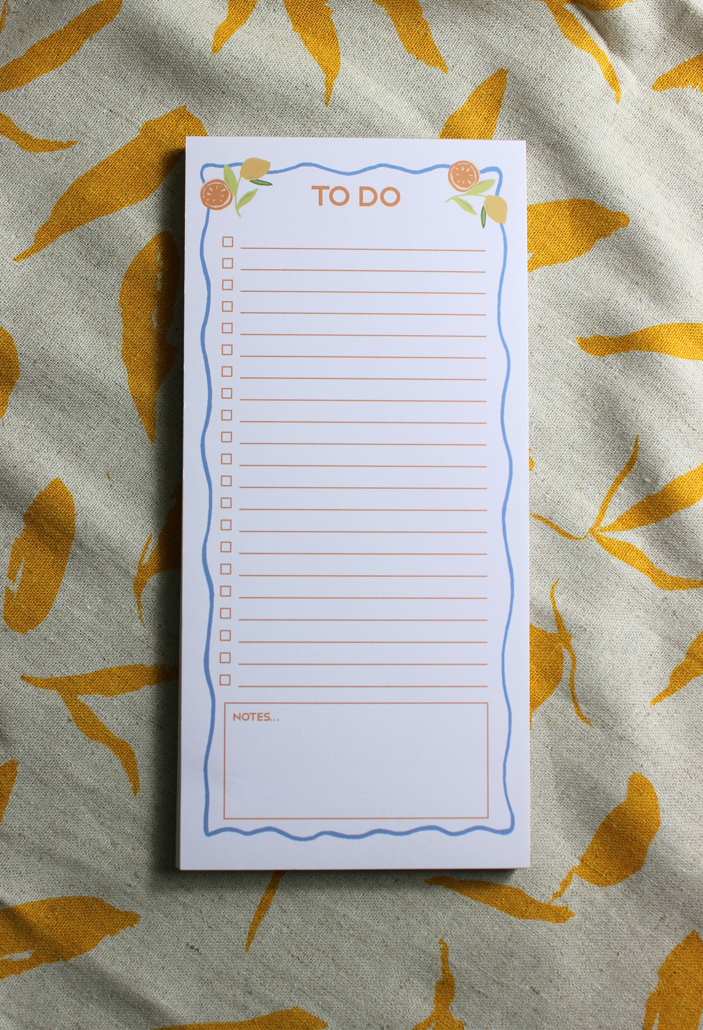 To do list on colour fabric background