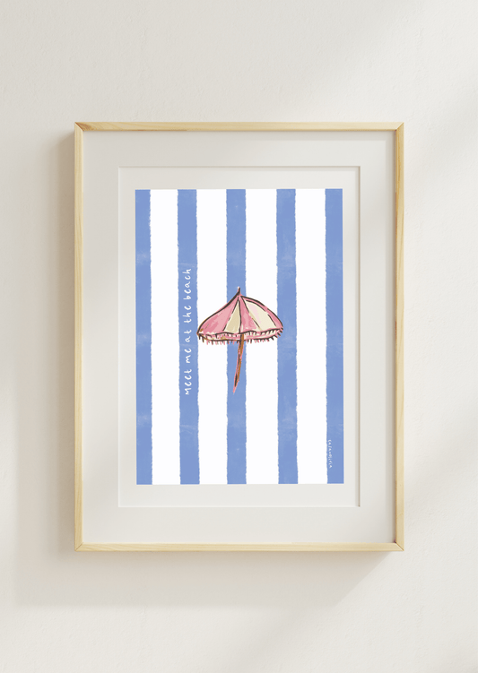 Meet me at the Beach Art Print, Mediterranean Motifs Collection - Casa Olivia Homeware