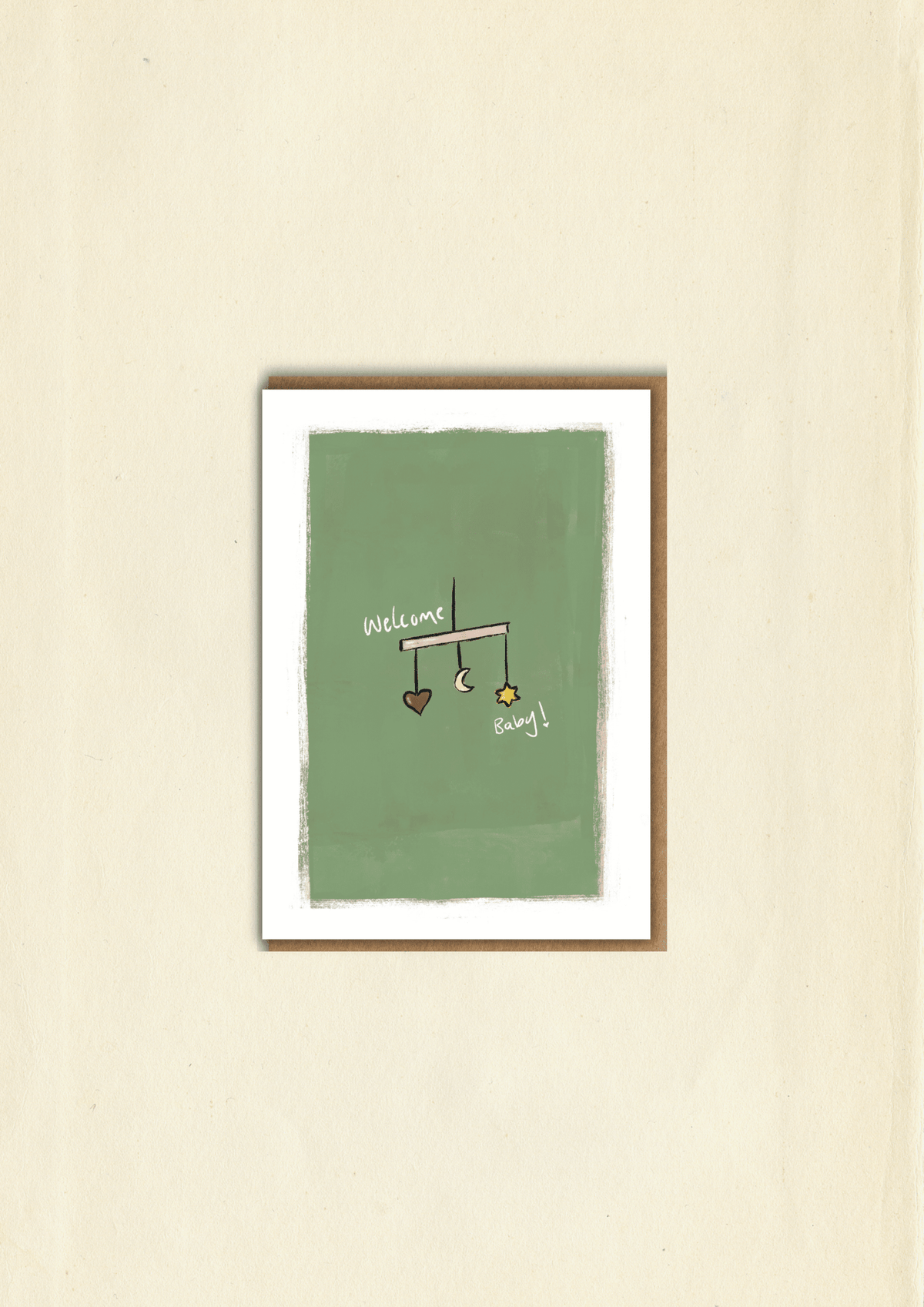 Welcome Baby Green Greeting Card - Casa Olivia Homeware