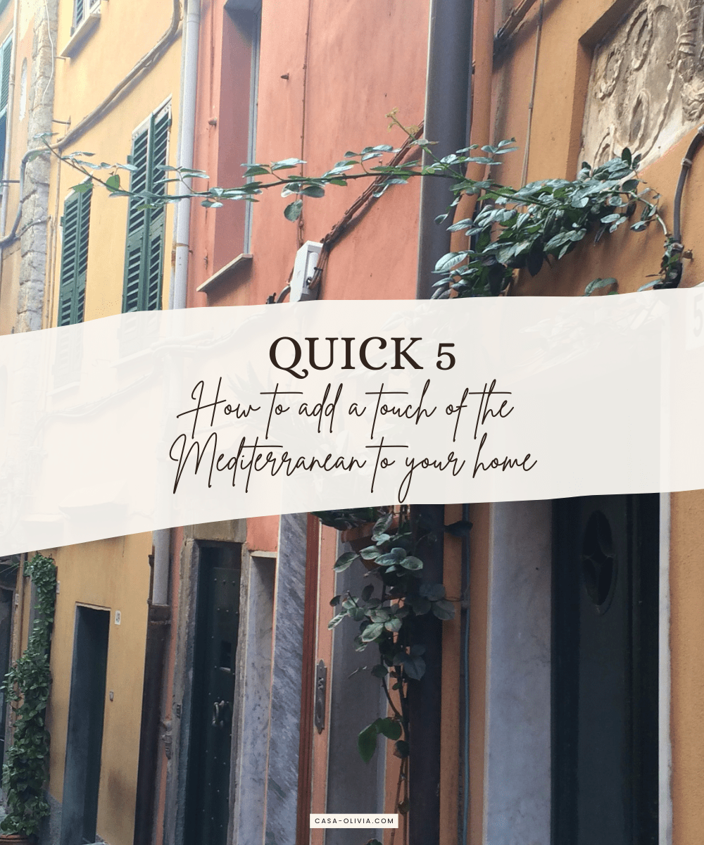 Mediterranean home décor – Top 5 Tips - Casa Olivia Homeware