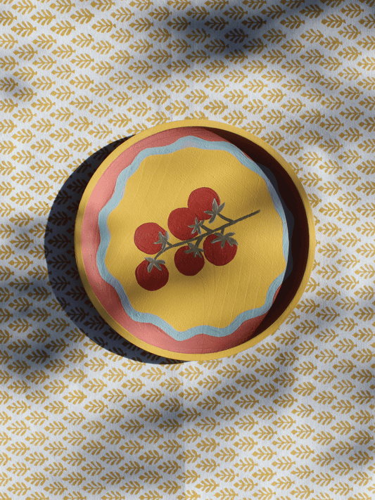 Pomodoro, a hand - painted wooden wall plate - Casa Olivia Homeware