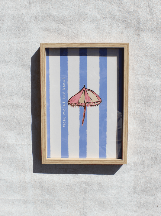 Meet me at the Beach Art Print, Mediterranean Motifs Collection - Casa Olivia Homeware