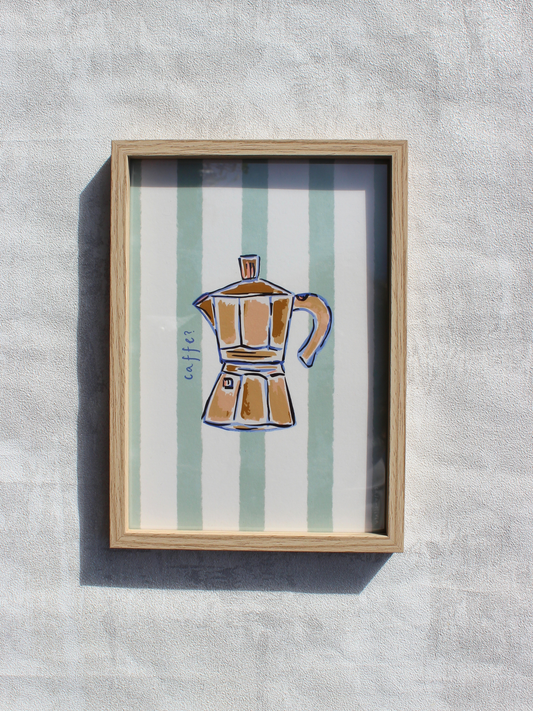 Coffee Maker Art Print, Mediterranean Motifs Collection