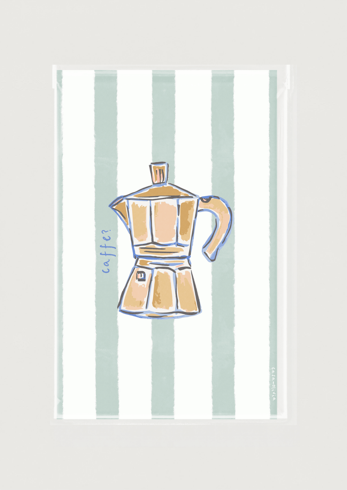 Coffee Maker Art Print, Mediterranean Motifs Collection
