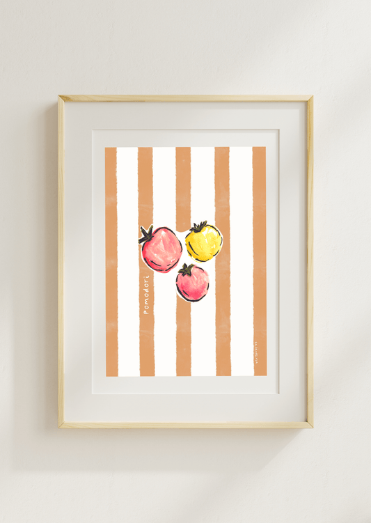 Pomodori Tomato Art Print, Mediterranean Motifs Collection - Casa Olivia Homeware