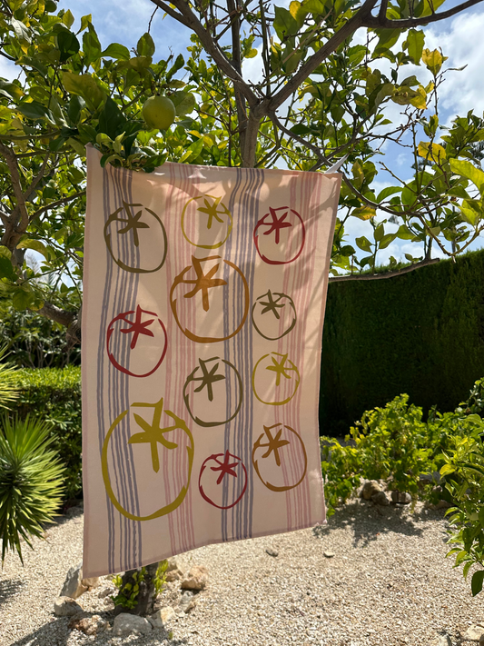 Colourful Tomato Stripe Tea Towel