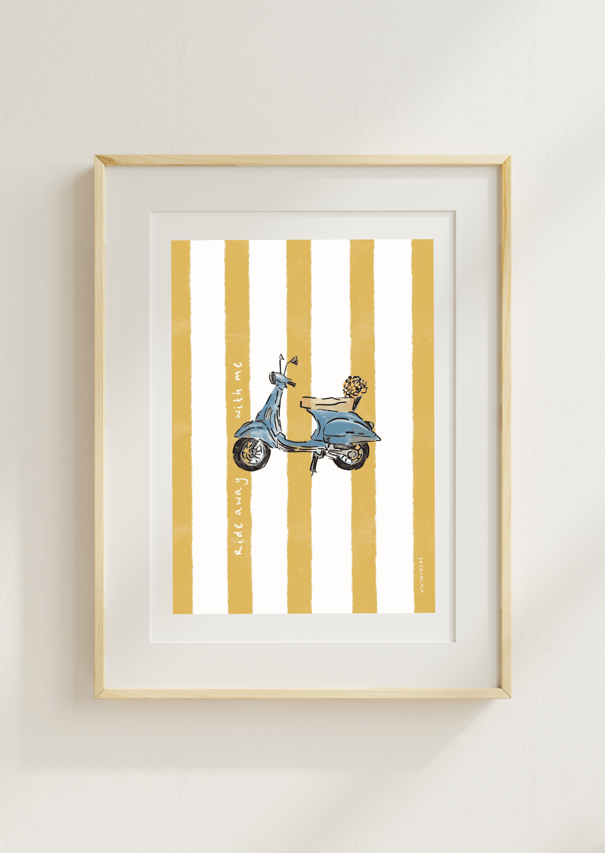 Vespa Art Print, Mediterranean Motifs Collection - Casa Olivia Homeware